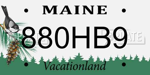 880HB9 Maine License Plate