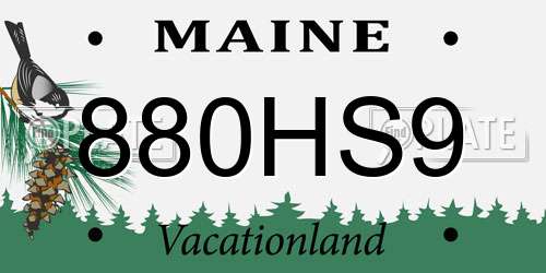 880HS9 Maine License Plate