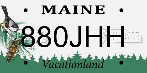 880JHH Maine License Plate