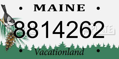8814262 Maine License Plate