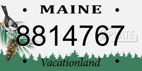 8814767 Maine License Plate