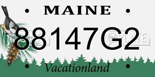 88147G2 Maine License Plate