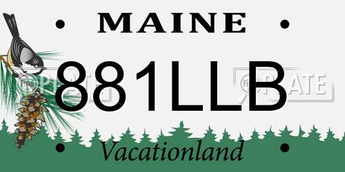 881LLB Maine License Plate