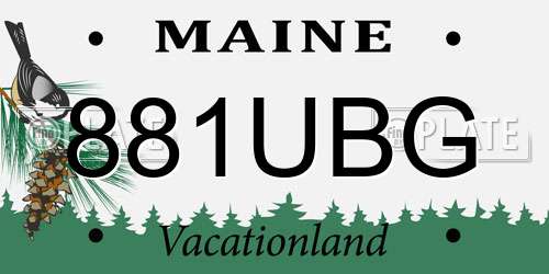 881UBG Maine License Plate