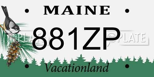 881ZP Maine License Plate