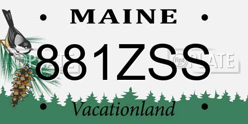 881ZSS Maine License Plate