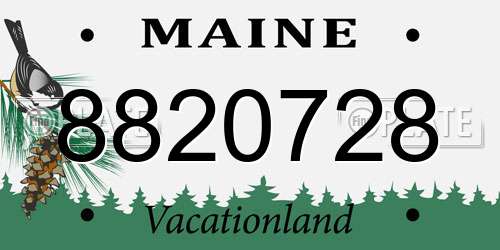 8820728 Maine License Plate