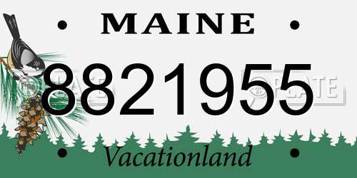 8821955 Maine License Plate