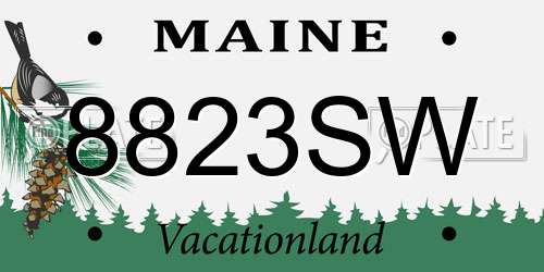 8823SW Maine License Plate