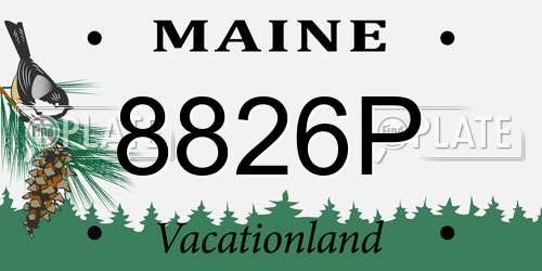 8826P Maine License Plate