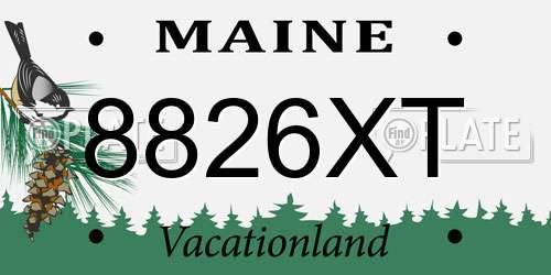 8826XT Maine License Plate