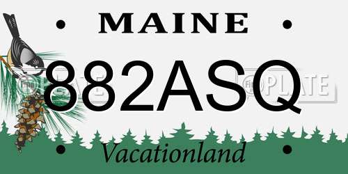 882ASQ Maine License Plate
