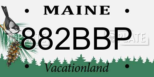 882BBP Maine License Plate