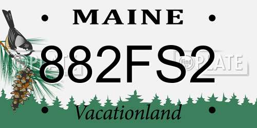 882FS2 Maine License Plate