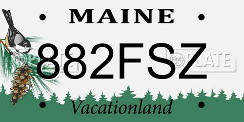 882FSZ Maine License Plate