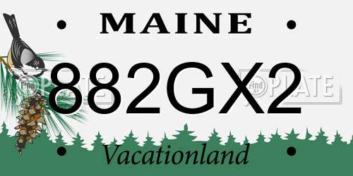882GX2 Maine License Plate