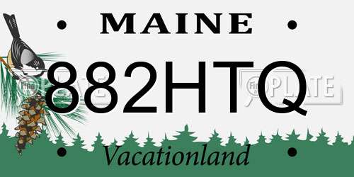 882HTQ Maine License Plate