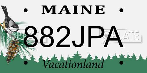 882JPA Maine License Plate