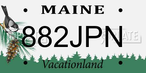 882JPN Maine License Plate