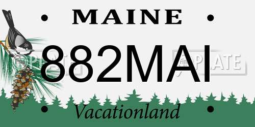 882MAI Maine License Plate