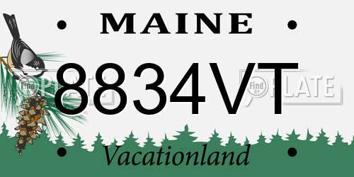 8834VT Maine License Plate