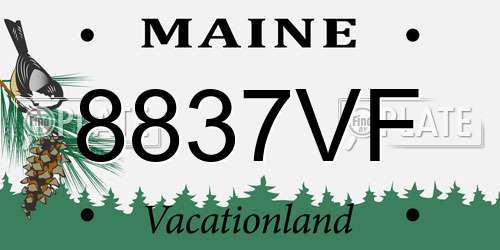 8837VF Maine License Plate