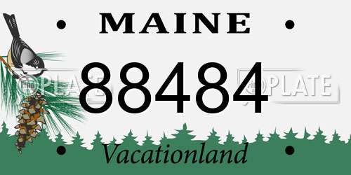 88484 Maine License Plate
