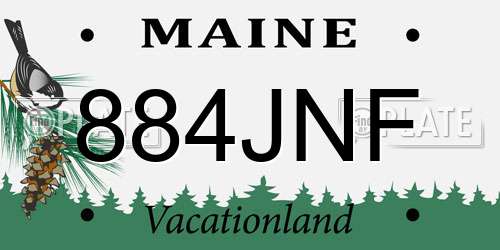 884JNF Maine License Plate