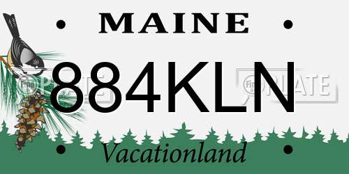 884KLN Maine License Plate