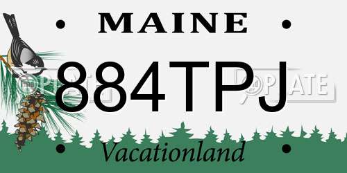 884TPJ Maine License Plate