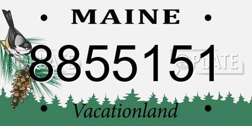 8855151 Maine License Plate