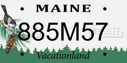 885M57 Maine License Plate