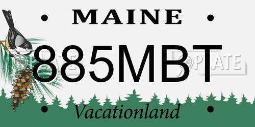 885MBT Maine License Plate