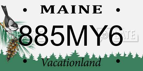 885MY6 Maine License Plate