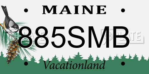 885SMB Maine License Plate