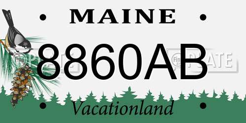 8860AB Maine License Plate