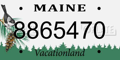 8865470 Maine License Plate