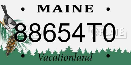 88654T0 Maine License Plate