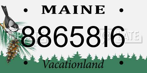 88658I6 Maine License Plate
