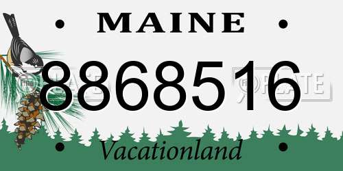 8868516 Maine License Plate