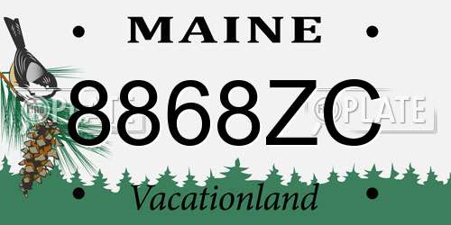 8868ZC Maine License Plate