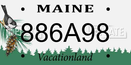 886A98 Maine License Plate