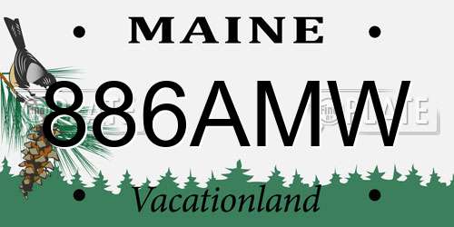 886AMW Maine License Plate