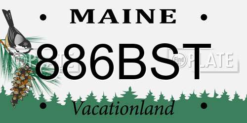 886BST Maine License Plate
