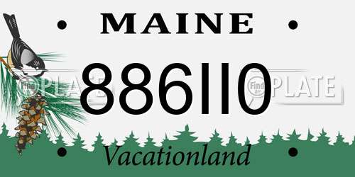 886II0 Maine License Plate