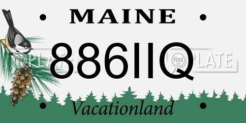 886IIQ Maine License Plate