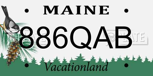 886QAB Maine License Plate