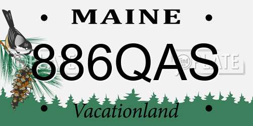 886QAS Maine License Plate