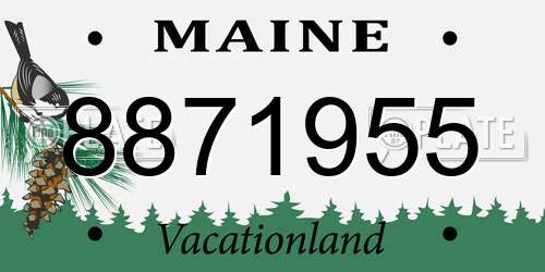 8871955 Maine License Plate