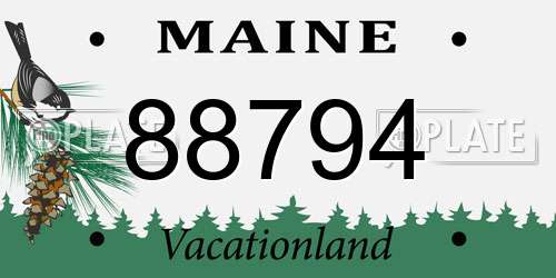 88794 Maine License Plate